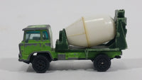 Vintage Yatming Cement Mixer Truck Dark Green Lime Green White Die Cast Toy Car Vehicle