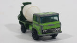 Vintage Yatming Cement Mixer Truck Dark Green Lime Green White Die Cast Toy Car Vehicle