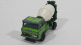 Vintage Yatming Cement Mixer Truck Dark Green Lime Green White Die Cast Toy Car Vehicle