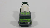 Vintage Yatming Cement Mixer Truck Dark Green Lime Green White Die Cast Toy Car Vehicle