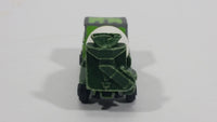 Vintage Yatming Cement Mixer Truck Dark Green Lime Green White Die Cast Toy Car Vehicle