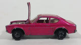 Vintage 1970 Lesney Products Matchbox Superfast Ford Capri Magenta Pink No. 54 Die Cast Toy Car Vehicle with Opening Hood