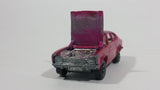 Vintage 1970 Lesney Products Matchbox Superfast Ford Capri Magenta Pink No. 54 Die Cast Toy Car Vehicle with Opening Hood