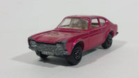 Vintage 1970 Lesney Products Matchbox Superfast Ford Capri Magenta Pink No. 54 Die Cast Toy Car Vehicle with Opening Hood