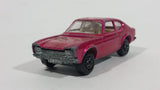 Vintage 1970 Lesney Products Matchbox Superfast Ford Capri Magenta Pink No. 54 Die Cast Toy Car Vehicle with Opening Hood