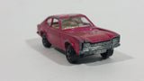 Vintage 1970 Lesney Products Matchbox Superfast Ford Capri Magenta Pink No. 54 Die Cast Toy Car Vehicle with Opening Hood