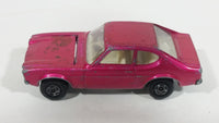 Vintage 1970 Lesney Products Matchbox Superfast Ford Capri Magenta Pink No. 54 Die Cast Toy Car Vehicle with Opening Hood