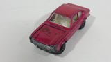 Vintage 1970 Lesney Products Matchbox Superfast Ford Capri Magenta Pink No. 54 Die Cast Toy Car Vehicle with Opening Hood