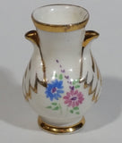 Vintage Best Bone Denton China England Floral Gold Trim Miniature Vase