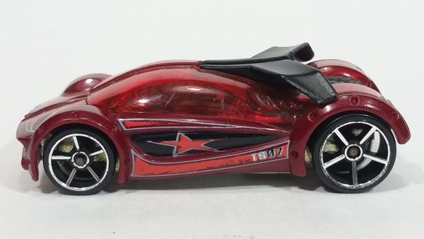 2007 Hot Wheels Track Stars Iridium Dark Red Die Cast Toy Car Vehicle - Treasure Valley Antiques & Collectibles