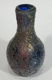 Vintage Mosaic Glass Vase / Candle Holder Iridescent Red Green Blue
