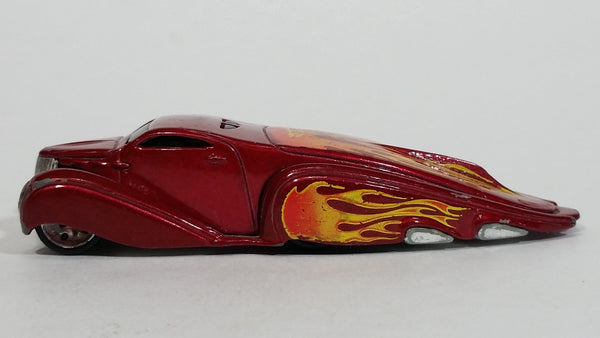 2004 Hot Wheels Crooze Ooz Coupe Red with Flames Die Cast Toy Car Vehicle