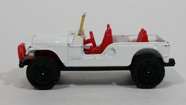 Vintage Corgi Jeep White Red Die Cast Toy Car Vehicle Made in Gt Britain - Treasure Valley Antiques & Collectibles