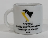 NHL Stanley Cup Crazy Mini Mug Pittsburgh Penguins 1992 Champs W/ Opponent & Score - Treasure Valley Antiques & Collectibles