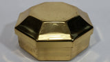 1970s Brass Octagon Shaped Trinket Box Red felt-lined - Treasure Valley Antiques & Collectibles