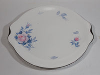 1950s Royal Albert Sorrento Light Pink Blue Flower Pattern Bone China Cake Serving Platter