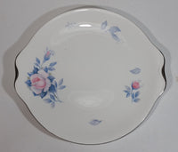 1950s Royal Albert Sorrento Light Pink Blue Flower Pattern Bone China Cake Serving Platter