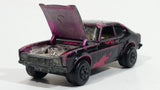 Vintage 1970 Lesney Products Matchbox Superfast Ford Capri Magenta Pink Painted Black No. 54 Die Cast Toy Car Vehicle with Opening Hood