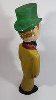 Antique 1940s Charlie McCarthy Ventriloquist Top Hat Man Chalkware Decor 16" Tall