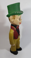 Antique 1940s Charlie McCarthy Ventriloquist Top Hat Man Chalkware Decor 16" Tall