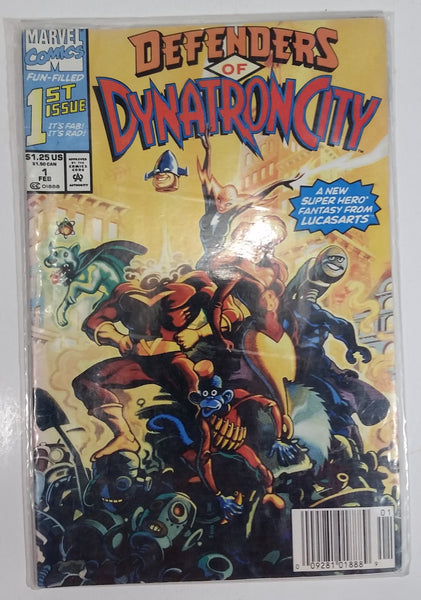 1992 Marvel Comics Defenders of Dynatron City Fun Filled 1st Issue Feb. Comic Book Near Mint - Treasure Valley Antiques & Collectibles