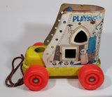 Vintage 1960s Playskool The Old Woman Who Lived In A Shoe Wooden Pull Toy - Treasure Valley Antiques & Collectibles