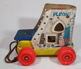 Vintage 1960s Playskool The Old Woman Who Lived In A Shoe Wooden Pull Toy - Treasure Valley Antiques & Collectibles