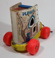 Vintage 1960s Playskool The Old Woman Who Lived In A Shoe Wooden Pull Toy - Treasure Valley Antiques & Collectibles