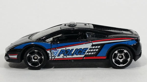 2016 Matchbox Lamborghini Gallardo LP560-4 Polizia Black Die Cast Toy Police Officer Cop Vehicle - Treasure Valley Antiques & Collectibles