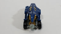 2010 Hot Wheels Race World Underground Double Demon Dinosaur Dark Blue Die Cast Toy Car Vehicle - Treasure Valley Antiques & Collectibles