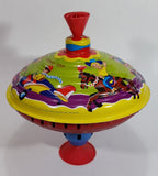 Vintage LBZ West German Tin Spinning Top Toy Carousel Kids