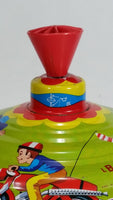 Vintage LBZ West German Tin Spinning Top Toy Carousel Kids