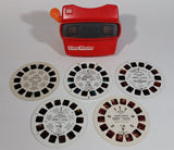 View Master 3D Viewer Red with 5 Vintage Reels (Alice in Wonderland, Winnie-The Pooh, Barbie and The Rockers, Happy Days, Look and see in 3D)