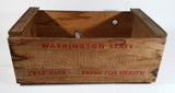 Vintage Washington State Fresh Fruit Tree Ripe Fresh For Health Wooden Food Crate - Treasure Valley Antiques & Collectibles