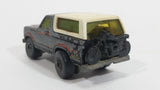 1982 Hot Wheels Ford Bronco Black Die Cast Toy Car SUV Vehicle BW Malaysia with White Canopy - Treasure Valley Antiques & Collectibles