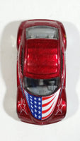 2002 Hot Wheels Star Spangled Chrysler Pronto Red USA Flag Draped Die Cast Toy Car Vehicle