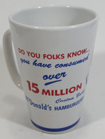 Rare Vintage McDonald's Custom Built Hamburgers 15 Million White Ceramic Coffee Mug Collectible