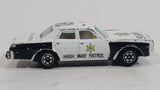 1980s Yatming Dodge Monaco Sheriff Highway Patrol 18 Police Cop White Black Die Cast Toy Car Emergency Rescue Vehicle - Treasure Valley Antiques & Collectibles