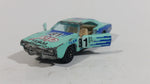 Vintage Yatming Dodge Charger Teal Blue #81 Auto Team No. 1081 Die Cast Toy Car Vehicle with Opening Doors - Made in Hong Kong