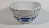 Flour Sugar Milk Eggs White Blue Lined Large Ceramic Mixing Bowl - Treasure Valley Antiques & Collectibles