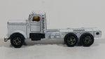 Vintage Unknown Brand Semi Tractor Truck Rig White Die Cast Toy Car Vehicle Made in Hong Kong