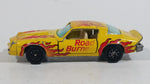 Vintage Yatming Chevy Camaro Z28 Road Burner Yellow with Red Flames No. 1077 Die Cast Toy Muscle Car Vehicle with Opening Doors