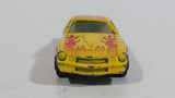 Vintage Yatming Chevy Camaro Z28 Road Burner Yellow with Red Flames No. 1077 Die Cast Toy Muscle Car Vehicle with Opening Doors