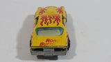 Vintage Yatming Chevy Camaro Z28 Road Burner Yellow with Red Flames No. 1077 Die Cast Toy Muscle Car Vehicle with Opening Doors
