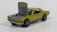 2009 Hot Wheels Mustang 45th '65 Ford Mustang Hardtop Light Green Die Cast Toy Muscle Car Vehicle with Opening Hood