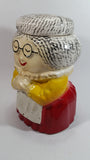 Vintage 1970s McCoy Grandma in Yellow in Red Ceramic Cookie Jar Collectible