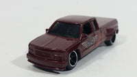 2008 Hot Wheels Customizers Corner Shop Customized C3500 Dark Red Die Cast Toy Car Vehicle - Treasure Valley Antiques & Collectibles