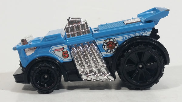 2016 Hot Wheels Rescue Backdrafter Fire Fighting Truck Baby Blue with Black Fenders Die Cast Toy Car Vehicle