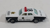 1980s Yatming Dodge Monaco Sheriff Highway Patrol 18 Police Cop White Black Die Cast Toy Car Emergency Rescue Vehicle - Treasure Valley Antiques & Collectibles