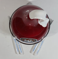 2007 Hershey's Kisses 100th Anniversary Dark Red Ceramic Lidded Chocolate Kiss Drop Shaped Lidded Fondue Dish with Stand Candle and 4 Serving Fork Sticks